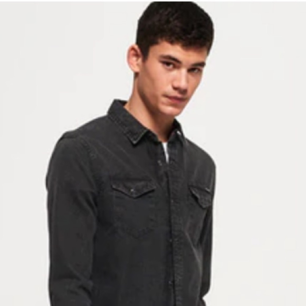 Rogue black denim rugged long sleeve shirt